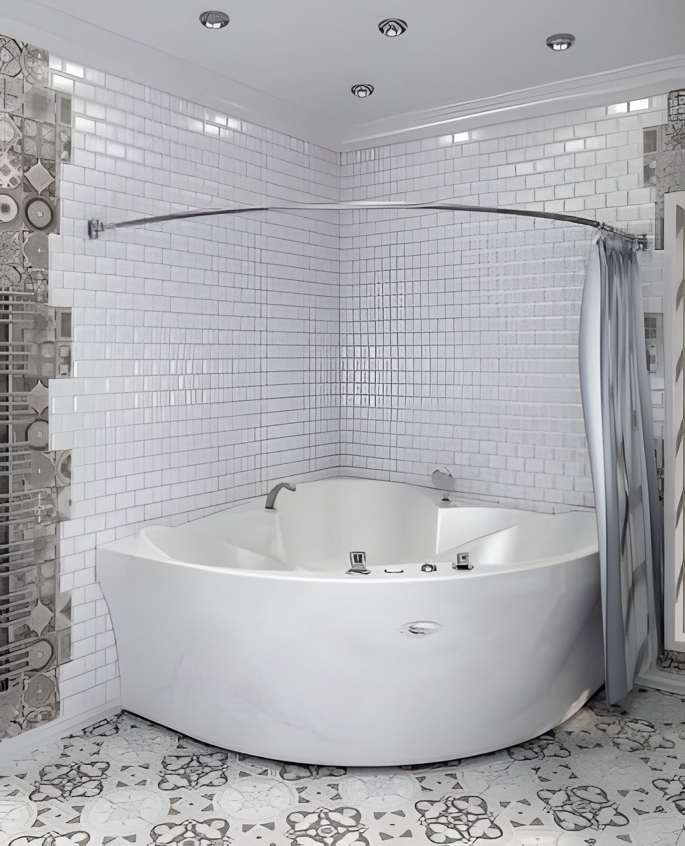 Дуговий карниз 80*80 см из нержавейки для шторки в ванную 3124/80/80 Дуговий карниз 80*80 см из нержавейки для шторки в ванную 3124/80/80