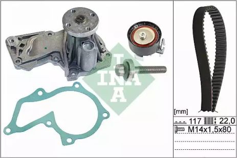 Помпа + комплект ремня ГРМ FORD FOCUS, VOLVO V60, INA (530060530)