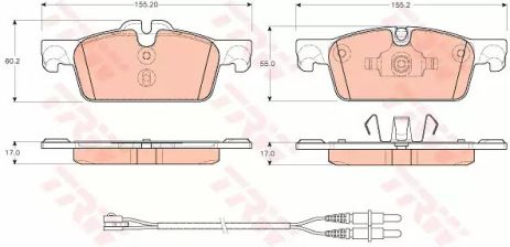 Комплект тормозных колодок, дисковый тормоз PEUGEOT 508, TRW (GDB1929)