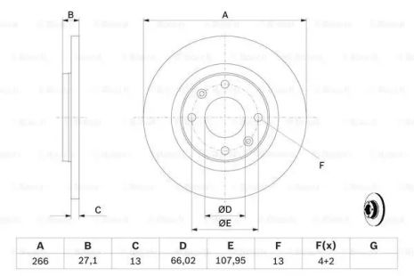 Brake Peugeot 301, Citroyn C4, Bosch (0986478847)