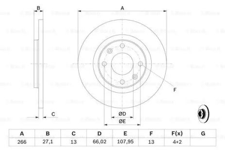 Brake Peugeot 301, Citroyn C4, Bosch (0986478847)