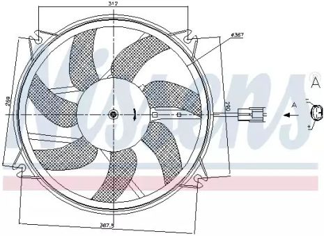 Вентилятор охолодження двигуна DS DS, CITROËN C4, NISSENS (85886)