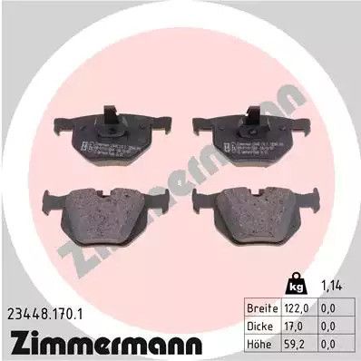 Набір гальмівних прокладок, BMW X6, Zimmermann (234481701) Диск гальмо.