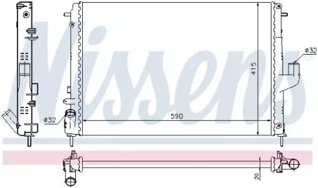 Радиатор охлаждения двигателя LADA LARGUS, RENAULT DUSTER, NISSENS (637613)