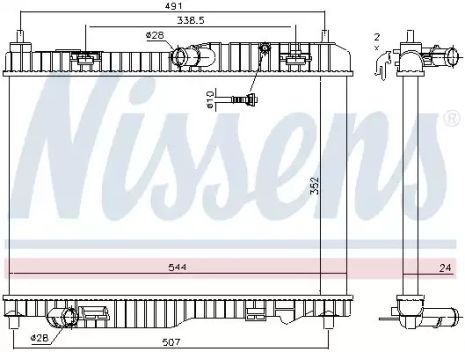 Радіатор охолодження двигуна FORD B-MAX, NISSENS (69233)