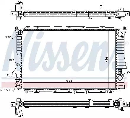 Радиатор охлаждения двигателя AUDI A6, NISSENS (60457)