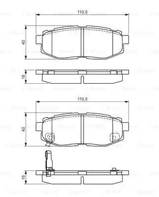 Комплект тормозных колодок, дисковый тормоз SUBARU BRZ, BOSCH (0986495135)