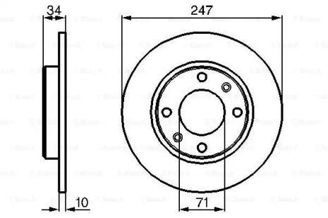 Диск тормозной PEUGEOT 405, BOSCH (0986478359)