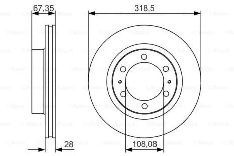 Диск тормозной TOYOTA HILUX, BOSCH (0986479R46)