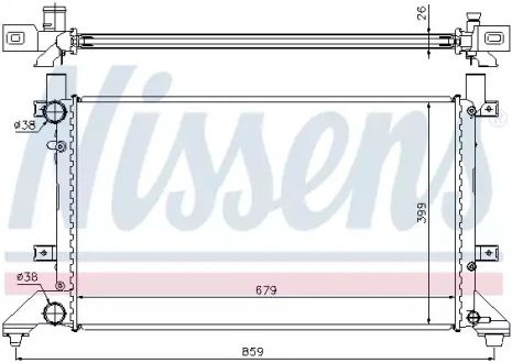 Радіатор охолодження двигуна VW LT, Nissens (65231a)