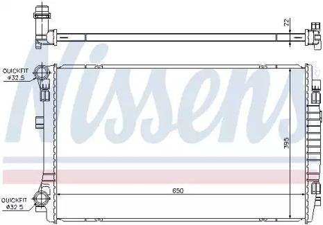 Радиатор охлаждения двигателя SEAT TARRACO, VW GOLF, NISSENS (65303)