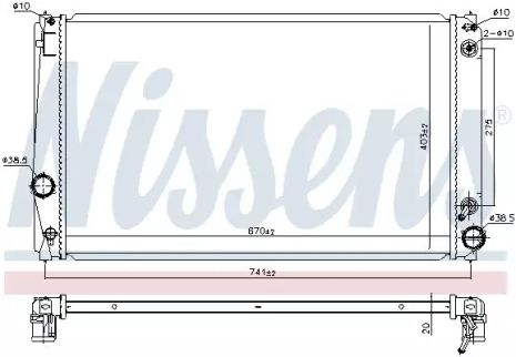 Радіатор охолодження двигуна TOYOTA RAV, NISSENS (646843)