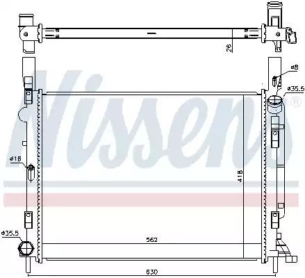 Радіатор охолодження двигуна RENAULT KANGOO, NISSENS (637618)