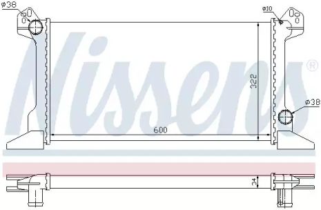 Радіатор охолодження двигуна FORD TRANSIT, NISSENS (62177)