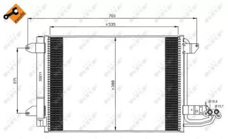 Радіатор, кондиціонер конденсатора Altea, Audi A3, NRF (35520)