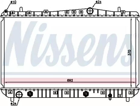 Радиатор охлаждения двигателя CHEVROLET LACETTI, DAEWOO NUBIRA, NISSENS (61634)