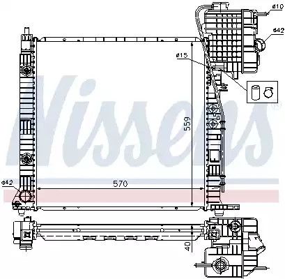 Радіатор охолодження двигуна MERCEDES-BENZ V-CLASS, NISSENS (62561A)