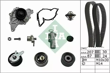 Помпа + комплект ременя ГРМ SKODA SUPERB, VW PASSAT, INA (530053930)