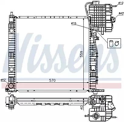 Радіатор охолодження двигуна MERCEDES-BENZ V-CLASS, NISSENS (62559A)