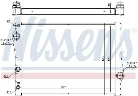 Радіатор охолодження двигуна BMW X6, Nissens (60823)