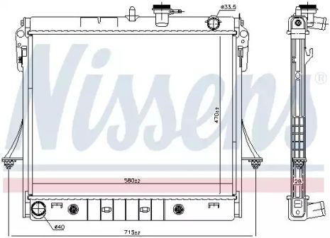 Радіатор охолодження двигуна HUMMER HUMMER, NISSENS (606649)