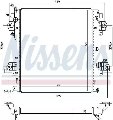 Радіатор охолодження двигуна TOYOTA LAND CRUISER, NISSENS (646824)