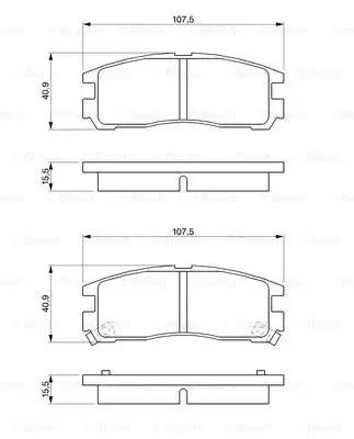 Набір гальмівних колодок, диск гальма Mitsubishi Galant, Bosch (0986461145)