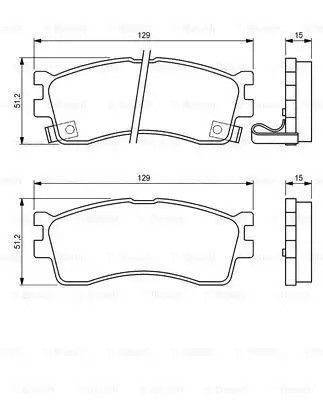 Комплект тормозных колодок, дисковый тормоз KIA SHUMA, BOSCH (0986494144)