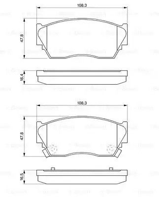 Набір гальмівних прокладок, Nissan Sunny, Bosch (0986460997) Диск гальмо