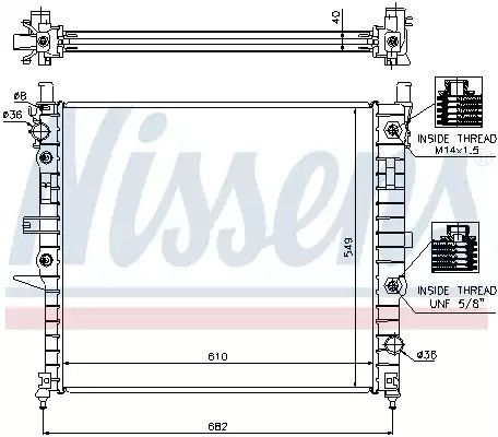 Радиатор охлаждения двигателя MERCEDES-BENZ M-CLASS, NISSENS (62788A)