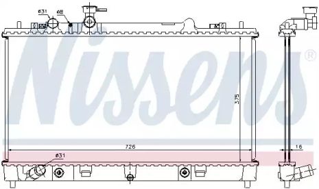 Радиатор охлаждения двигателя MAZDA 6, NISSENS (68508)