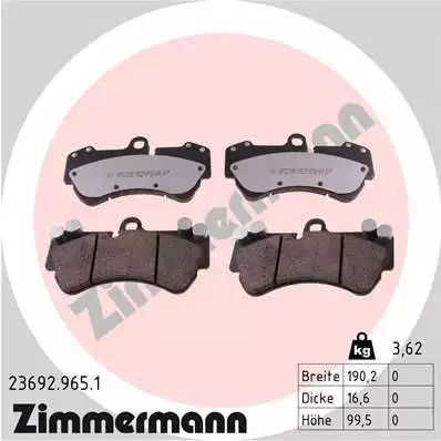 Гальмівні колодки, VW Touareg, Porsche Cayenne, Zimmermann (236929651)