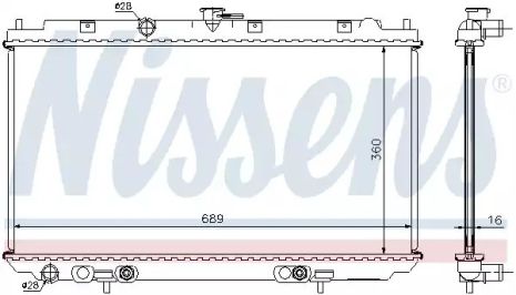 Радиатор охлаждения двигателя NISSAN PRIMERA, NISSENS (67345A)