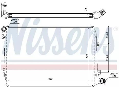 Радиатор охлаждения двигателя SKODA SUPERB, SEAT ALTEA, NISSENS (65291A)