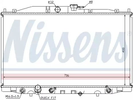 Honda Accord, радіатор охолодження двигуна Nissens (68112)