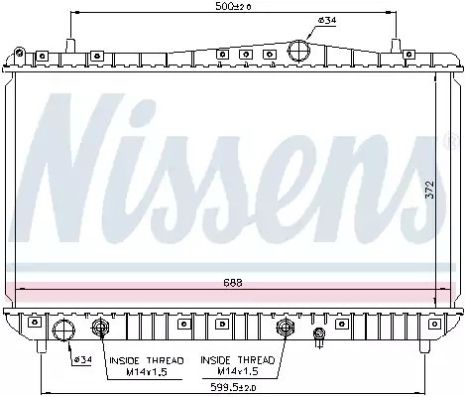 Охолоджуючий радіатор Chevrolet Rezzo, Daewoo Rezzo, Nissens (61665)