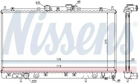 Радиатор охлаждения двигателя MITSUBISHI GALANT, NISSENS (62868A)
