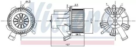 Вентилятор салону SMART FORTWO, NISSENS (87208)