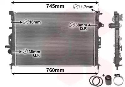 Радіатор охолодження двигуна LAND ROVER, FORD C-MAX, Van Wezel (18002425)