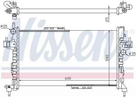 Радиатор охлаждения двигателя OPEL COMBO, OPEL TIGRA, NISSENS (63094)