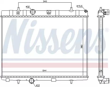 Радиатор охлаждения двигателя VAUXHALL CROSSLAND, OPEL CROSSLAND, NISSENS (636007)