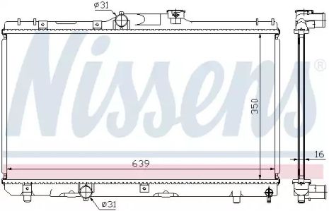 Toyota Corolla, радіатор охолодження двигуна Nissens (64786a)