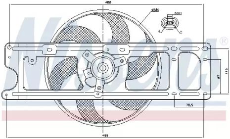 Вентилятор охолодження двигуна NISSAN KUBISTAR, RENAULT THALIA, NISSENS (85253)