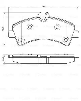 Набір гальмівних майданчиків, Mercedes-Benz Sprinter, VW Crafter, Bosch (09866495099)