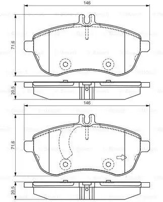 Набір гальмівних прокладок, диск-гальма Mercedes-Benz C-Class, Bosch (0986495104)