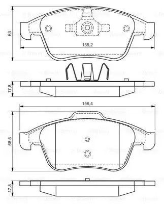 Набір гальмівних колодок, дискоте гальма Renault Latitude, Bosch (0986494556)