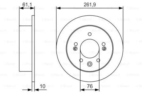 Диск тормозной HYUNDAI SONATA, BOSCH (0986479R09)