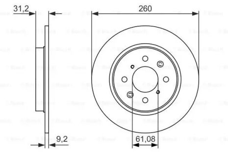 Диск тормозной HONDA INSIGHT, BOSCH (0986479051)