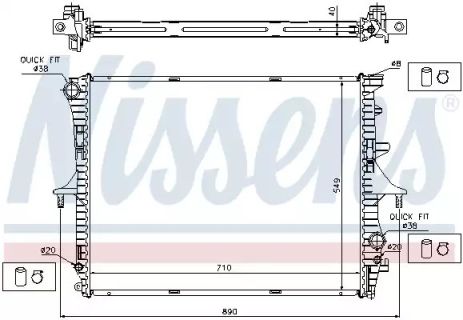 Audi Q7, VW Touareg, Nissens (65276A) Радіатор охолодження двигуна