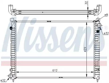 Радиатор охлаждения двигателя LAND ROVER, NISSENS (64301A)